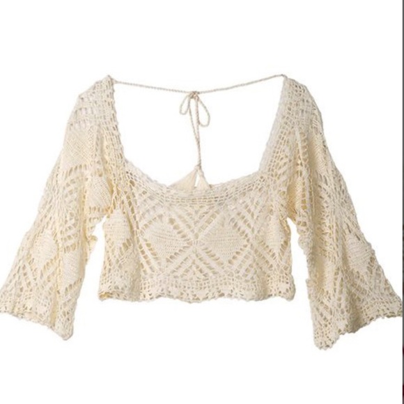 🔥L*Space Cody Swim Coverup Crochet Sweater🔥- M/L NWOT - Picture 6 of 7